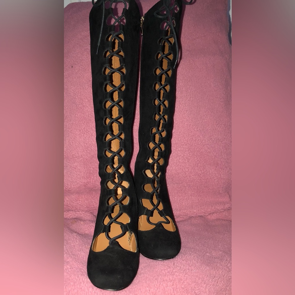 Black Knee High Boots